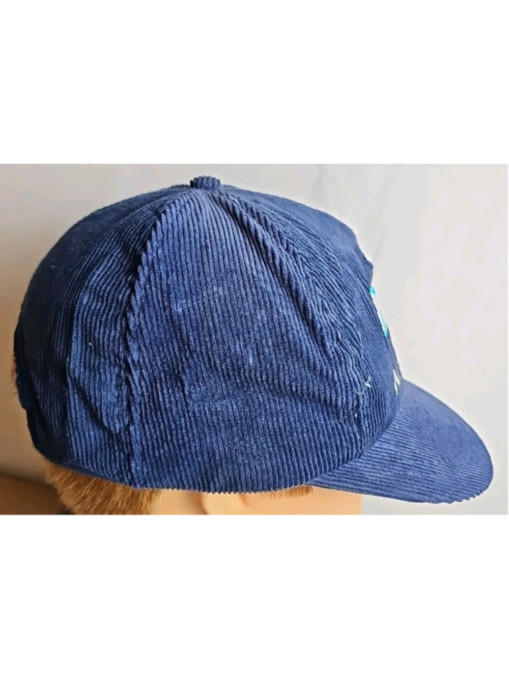 Vintage Irving Nova Scotia Hat Snapback Adjustable Corduroy Blue Gas Oil Petro - Picture 5 of 10
